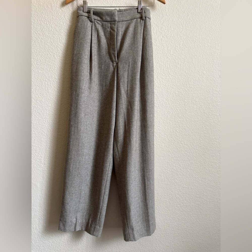 Banana Republic Gray Herringbone High Rise Straight Leg Pants Size 12 NWT